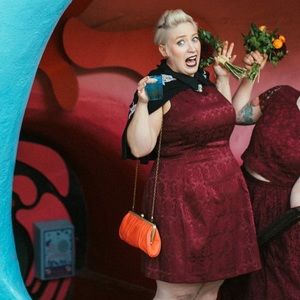 Eva Mendes for NY & Co Burgundy Dress - Size 16